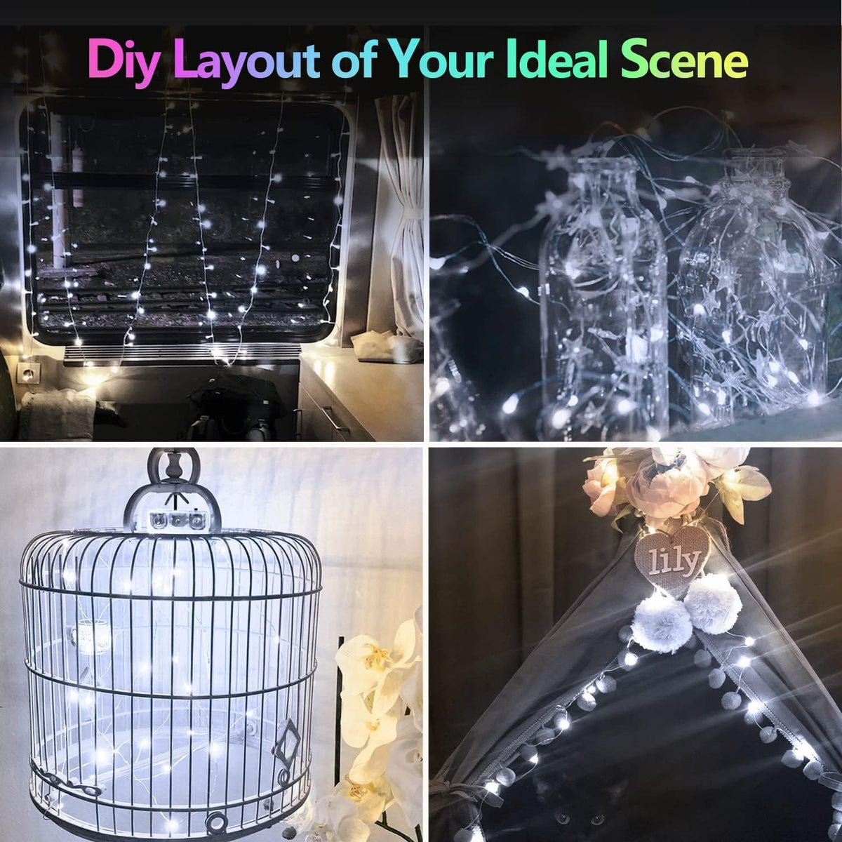 3 Pack 60 LED Fairy Lights Battery Operated with Remote, 20 FT Cool White