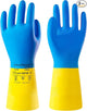 2 Pairs Neoprene and Rubber Blend Heavy-Duty Chemical Gloves, Protective industrial gloves for Resist Acid, Alkali, Hazmat, cleaning, dishwashing, Large