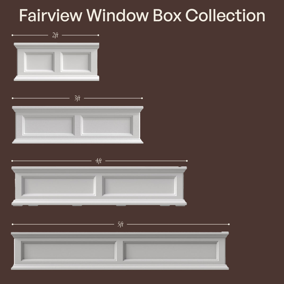Mayne Fairview 24in Self-Watering Rectangular Window Box Planter, Black