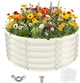 17" Tall Round Outdoor Garden Raised Garden Bed Kits-0.8MM Thick Metal Raised Planter Bed/Ground Planter Box for Variety of Flowers,Herbs,Vegetables,Trees (Cream White, 40 Dia X 16.5 inches)