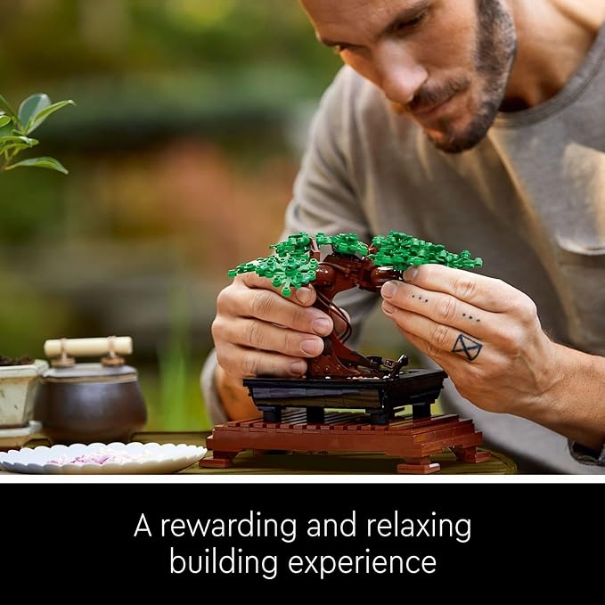 LEGO Botanicals Bonsai Tree Building Set - Artificial Bonsai Tree Plants for Home Decor, Adults Ages 18+ - Faux, Fake Plants for Table, Desk, Office - Birthday Gift for Men & Women - 10281