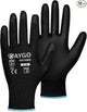 KAYGO Safety Work Gloves PU Coated,60 Pairs KG11PB Seamless Knit Glove for Men and Women, with Smooth Grip on Palm and Fingers, Ideal for General Duty Work (Medium, Black)