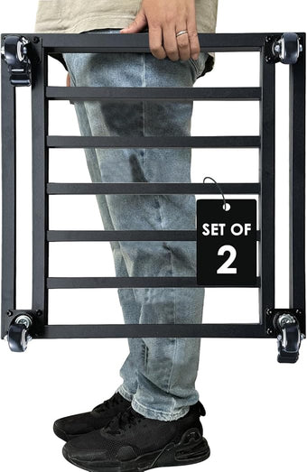 Hongsane 20" Square Plant Caddy with Wheels Heavy Duty,Large Metal Plant Caddy Indoor Outdoor Use,Rolling Plant Dolly with Industrial Casters,Black Plant Tray for Large Planters Pots,2-Pack