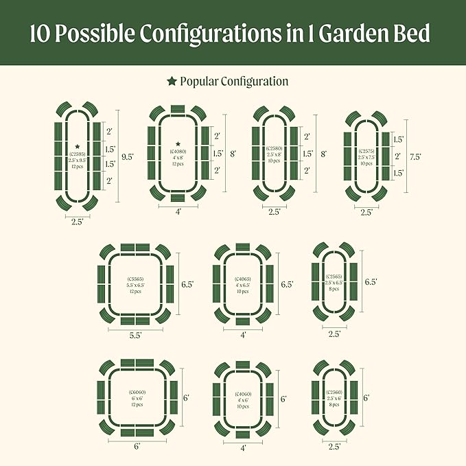 Vego garden Raised Garden Bed Kit, 17" Tall 10 in 1 Modular, Metal Planter Box for Vegetables, Flowers, Herbs, Terra Cotta