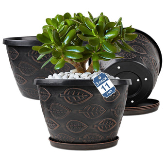 Nooulap 3 Pack Flower Pots 11 Inch