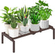Gouisalin 1 Tier Metal Plant Stand Indoor Outdoor, Potted Multiple Flower Pot Holder Rack Plant Shelf, Heavy Duty Planter Display Shelving for Patio Balcony Garden Living Room Decorative (Brown)