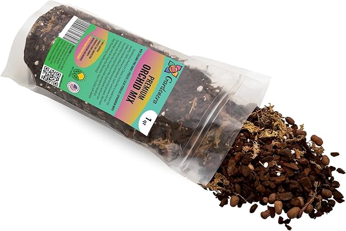Organic Premium Orchid Soil Mix by Gardenera - Hand Mixed Classic Sphagnum Moss Potting Soil Mix - for Phalaenopsis Orchid - 10 Quart (2 Bags of 5 Quart)