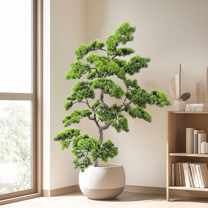 Alonfale 5ft Artificial Bonsai Tree - Large Faux Plants Indoor with Ceramic Pot, Realistic Fake Plants Decor for Home Office, Living Room, Farmhouse Zen Decor