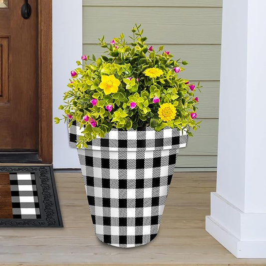 Briarwood Lane Black and White Buffalo Check Large Planter