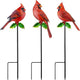 YNGFIL 3 Pack Red Birds Metal Decorative Garden Stakes - 20 Inch Shaker Patio Decor Art and Rust Resistant Metal Garden Decor for Indoor and Outdoor Decor - Perfect for Patio and Lawn Ornaments