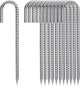 Ground Stakes 12 Inch, Yard Camping Stakes J Shaped 20 Pack Rebar Heavy Duty for Garden Dog Fence Inflatable Camping Chicken Coop Accessories