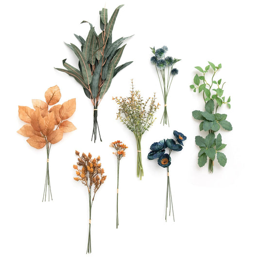 Ling's moment Artificial Faux Greenery Stems 41pcs Orange Fake Greenery