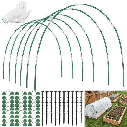 Afcabakila Garden Hoops for Raised Garden Bed with Cover 36 Pcs Fiberglass Hoops DIY Greenhouse Tunnel Row Cover Netting Support Stakes Rust Proof Plant Protection