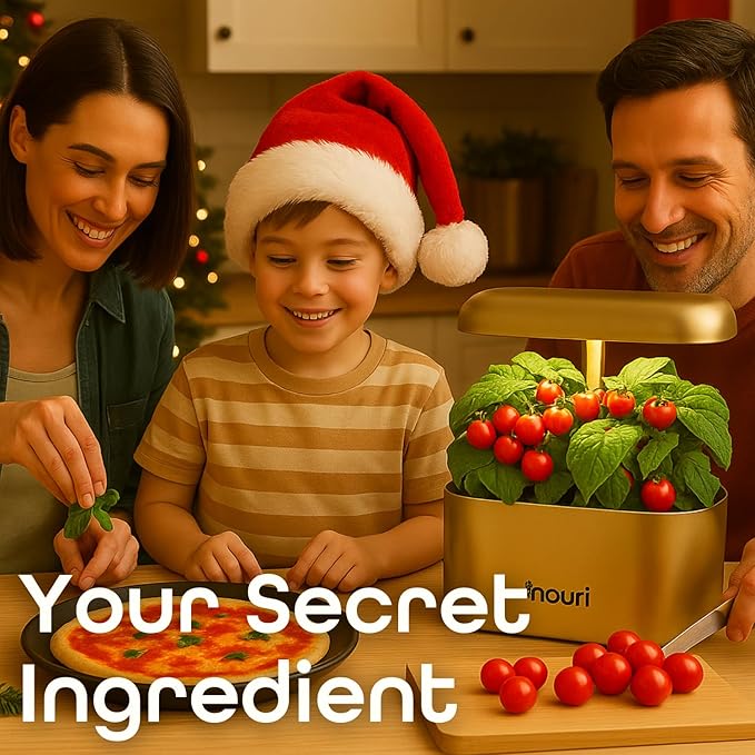 Nouri 5 pod APP Smart Garden for Home Cooks | w/Heirloom Tomato | Hydroponics Growing System | LED Grow Lights | Indoor Herb Garden Kit | Herb Growing Kit Indoors for Plant Lovers, Gardeners, Kitchen