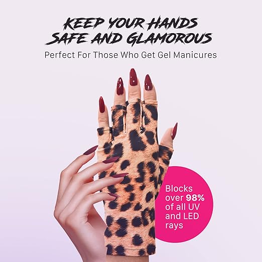 ManiGlovz - The ORIGINAL UPF 50+ UV Light Protective Nail Gloves | Gel Manicure and Anti UV Fingerless Gloves for Women | Can be Used as Sun Protection Gloves for Driving | Happy Daze