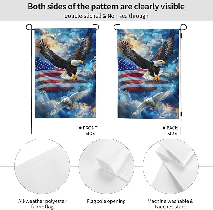 Flying Garden Flag 12x18 Inch Double Sided All-Weather Polyester Outdoor Flag For Patio Lawn Yard And Garden Welcome Decor