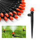 Drip Irrigation Emitters for 1/4" Tubing: Adjustable 360 Degree Drip Spray Emitters with Lock Barbed - Misting Drippers with Stake for Garden Watering System(30pcs)