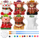 Pasimy 6 Set Ceramics to Paint DIY Ceramic Succulent Planter Pots Paint Your Own Flower Pots Craft Kit Unpainted Bisque Flowerpot with Brush Palette for Family Activity Holiday Gifts(Elk)