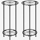 CASIMR Plant Stand Indoor Outdoor, Metal Rustproof Flower Shelf 2 Tier 23.9 inch, Tall Multiple Plant Pot Holder Rack for Garden Patio Living Room Corner Balcony, 2 Pack Black