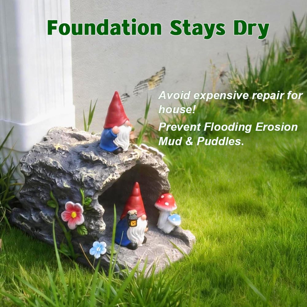 Gnome Sculpture Gutter Diverter Rain, Decorative Gutter Downspout Extension