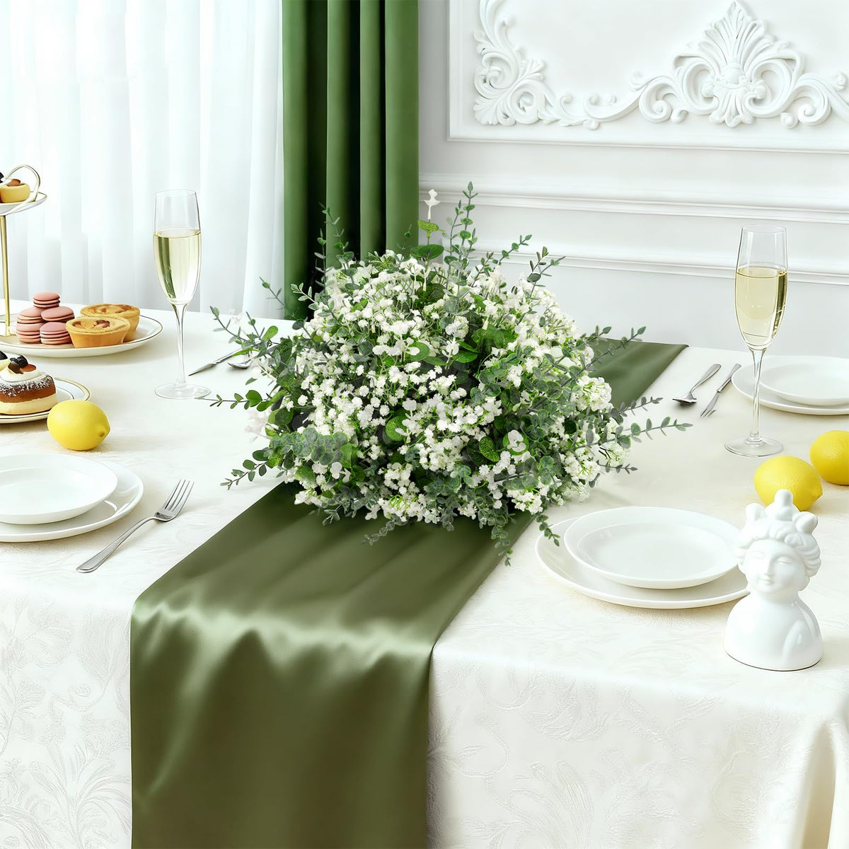 Suaycy 110pcs Mixed Greenery Artificial Eucalyptus Stems & Baby's Breath