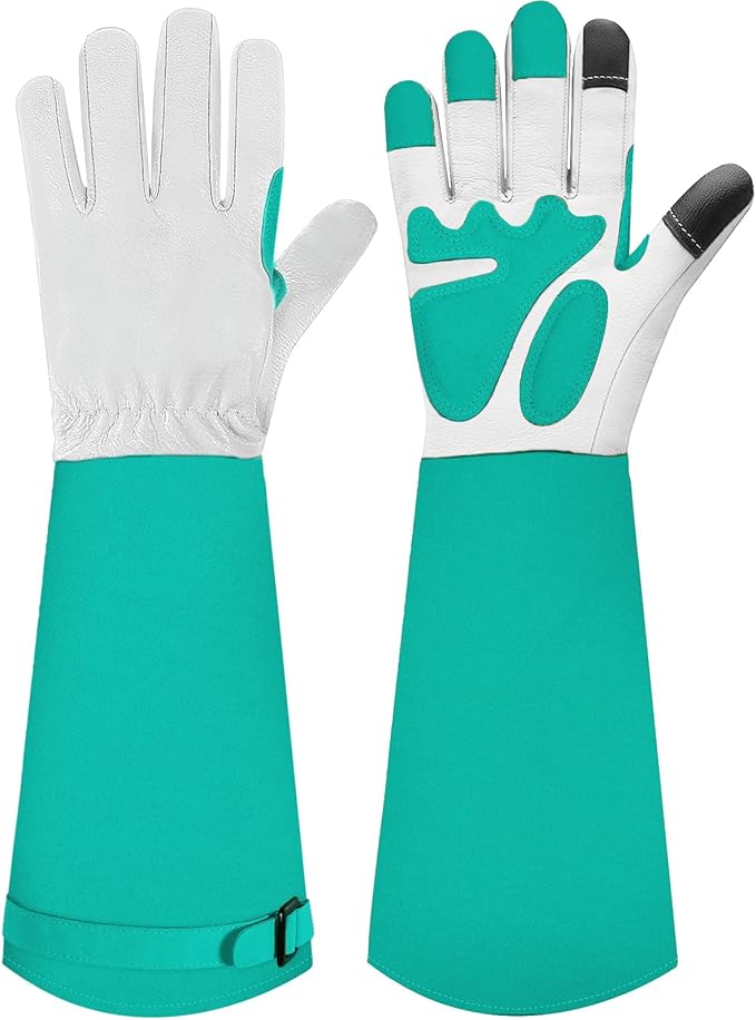 SLARMOR Long-Gardening-Gloves for Women/Men - Thorn Proof Rose Pruning Gloves Heavy Duty Gauntlet, Best Garden Gifts for Gardener-L