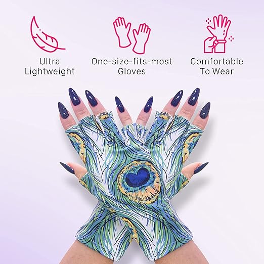 ManiGlovz - The ORIGINAL UPF 50+ UV Light Protective Nail Gloves | Gel Manicure and Anti UV/LED Fingerless Gloves for Women | Can be Used as Sun Protection Gloves or for Driving | Starry Knight
