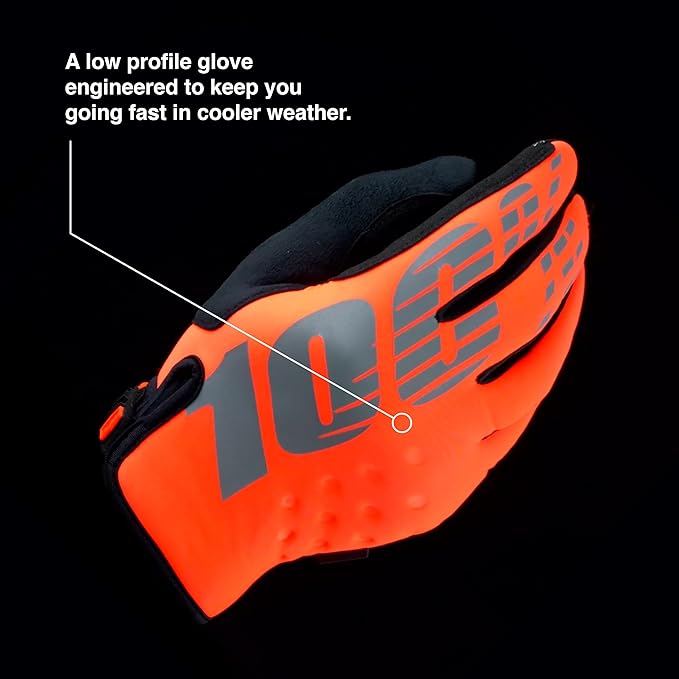 100% BRISKER Cold Weather Motocross & Mountain Bike Gloves - Warm Winter MTB & MX Powersport Racing Protective Gear