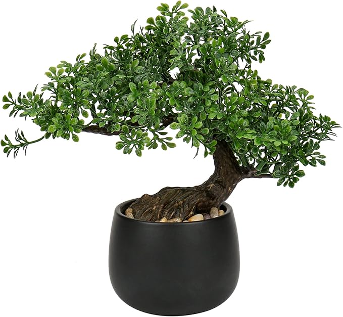Artificial Bonsai Tree Juniper Faux Plants Indoor Fake Plants Decor with Ceramic Pots for Home Table Office Desk Bathroom Shelf Bedroom Living Room Farmhouse Decorations