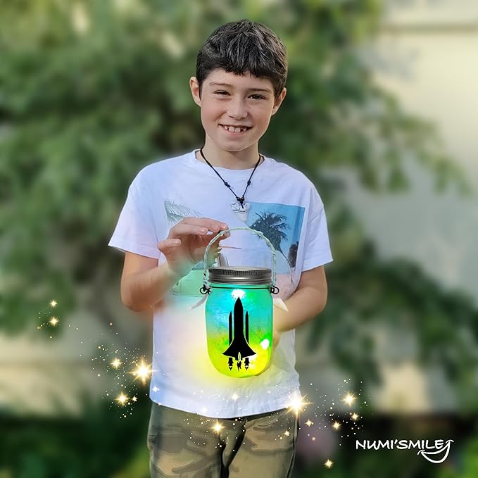Make Your Own Space Night Light & DIY Robotic Kit, Arts and Crafts for Boys & Girls Ages 5 6 7 8 9 10 11 12 Years Old, Kids Crafts & STEM Projects, Best Birthday Present for Boys
