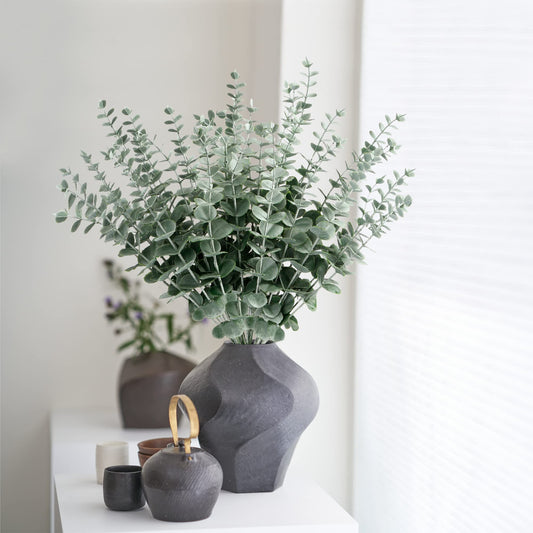 Sggvecsy 36pcs Eucalyptus Stems Decor Artificial Eucalyptus Leaves Faux Eucalyptus Stems Real Touch Fake Greenery Branches for Wedding Flower Bouquet Centerpiece Home Office Decoration