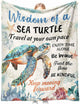 Glydein Positive Sea Turtle Gifts for Women Men, Flannel Soft Blanket Decor, Sea Turtle Gifts for Turtles Lovers, Inspirational Healing Gift for Friend Meditator Graduate - 50x60 inches