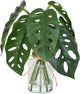 Muhanjia Artificial Flowers Turtle-Back, Alocasia Leaf, in Glass Vase with Faux Water,7Pcs Artificial Leaves Real Touch Latex Leaves for Centerpiece (1, Turtle-Back Leaf)