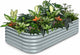 8x4x1.5 ft Galvanized Raised Garden Bed, 18" Tall Metal Planter Box Outdoor for Herb Fruit Vegetable, Modular Raised Flower Bed for Outside Space Backyard, Patio, Home Gardening -Brooklyn Grey