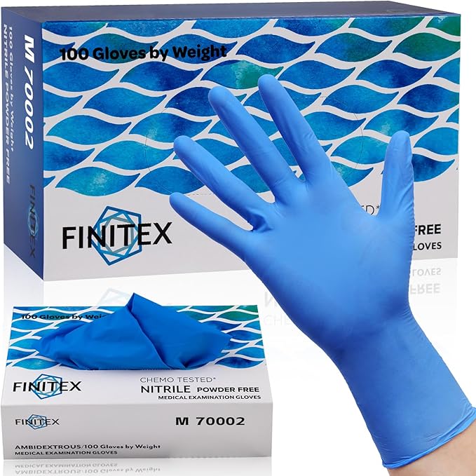 FINITEX Nitrile Disposable Medical Exam Gloves 4 mil Powder-free Latex-Free 100 PCS Examination Home Cleaning Food Gloves