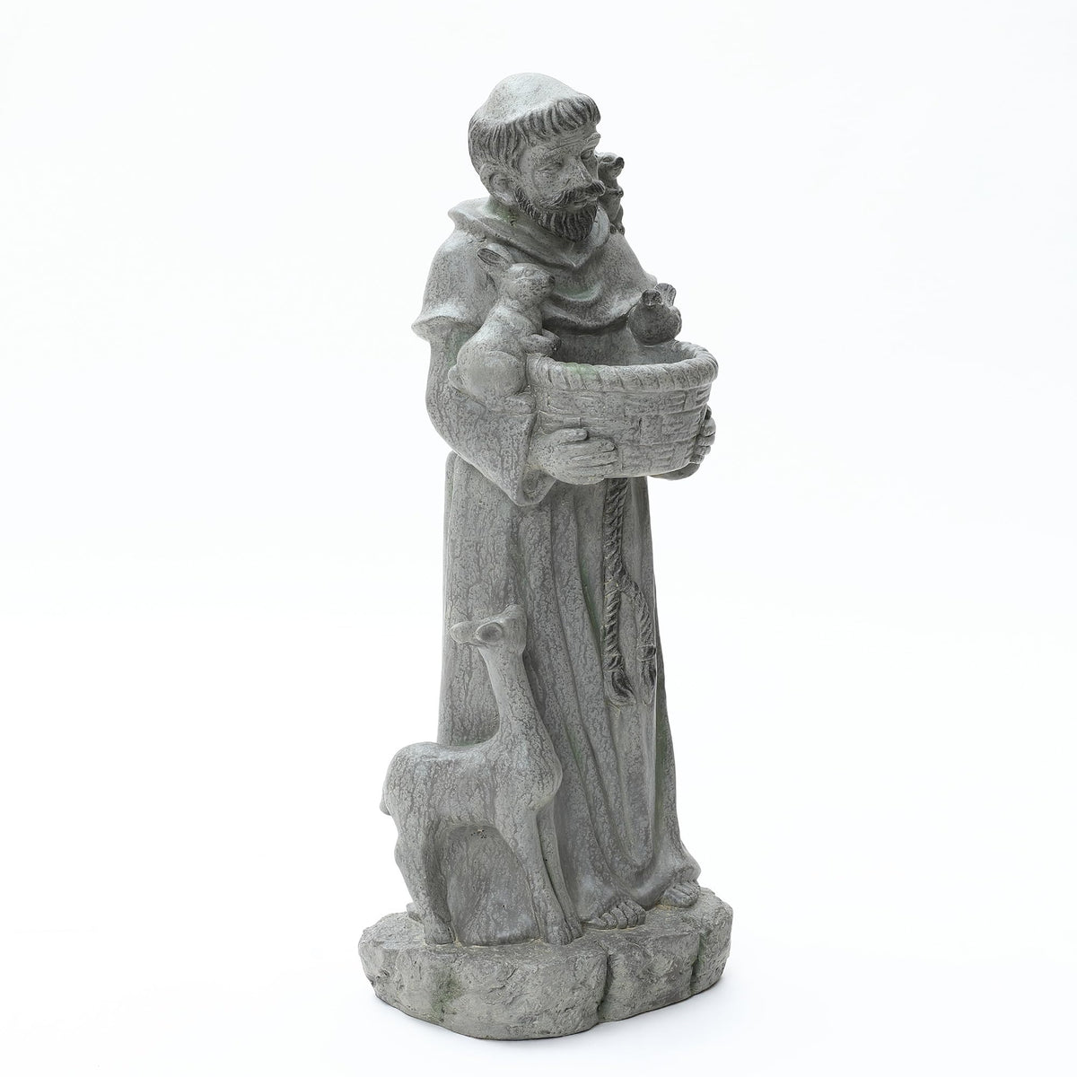 LuxenHome 27.6" Outdoor St. Francis Statues, Outdoor Garden Sculptures