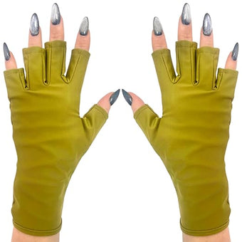 ManiGlovz -The Original Dermatologist Recommended UPF 50+ UV Protective Manicure and Sunblock Fingerless Gloves, Sun Protection, Driving and Gel Manicure Gloves in Khaki