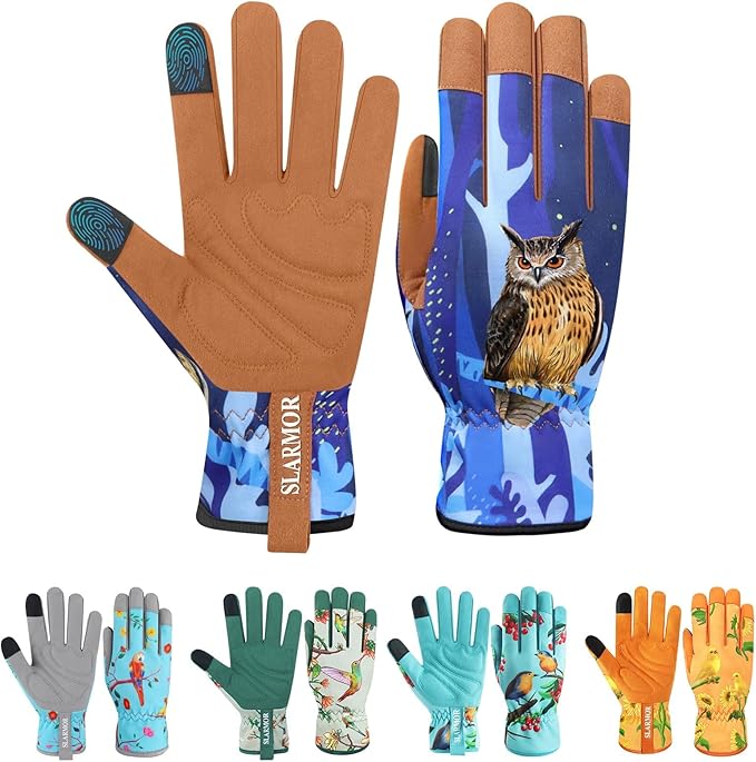 Leather-Gardening-Gloves for Women,Thorn-Proof Work-Gloves for Weeding,Digging,Planting,Pruning Yard garden Gloves