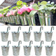 LaLaGreen Rail Planter (4 in, 10 Pack) Silver Metal Railing Flower Pots