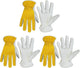 HANDLANDY Men Leather Gardening Gloves, Utility Work Gloves for Mechanics, Construction, Driver