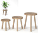 Vecxoty 3-Pack Wood Plant Stands Indoor, Single Plant Stand for 6-12 Inch Pots, Mid-Century Modern Plant Stool, Tall Plant Stand for Large Plants for Living Room, Balcony, Office (Light Brown
