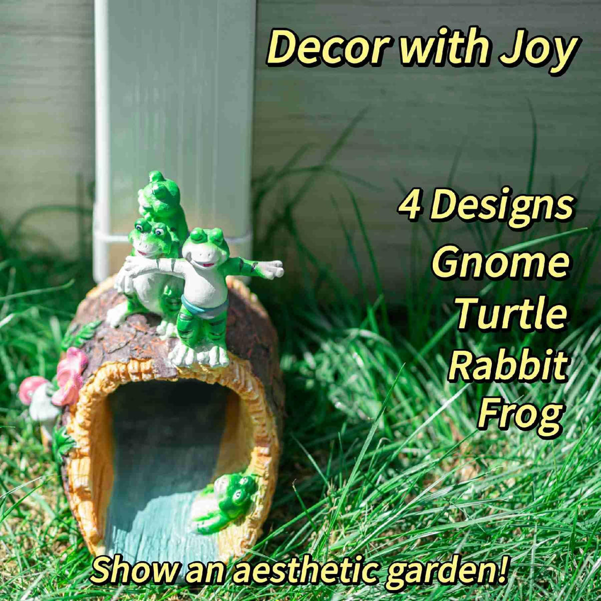 APX Frog Gutter Downspout Extensions, Decorative Splash Block Statue.