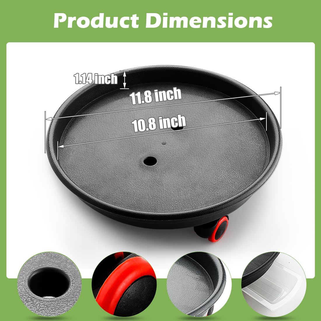 RooTrimmer 3 Pack 16 Inch Rolling Large Plant Pots