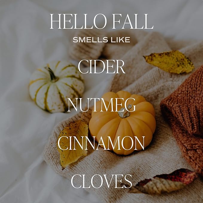 Sweet Water Decor Hello Fall Reed Diffuser Set - Hot Cider, Cinnamon, Cloves, Apple, and Nutmeg Scented Diffuser - Scent Diffusers for Home, Long Lasting Fragrance, Made in The USA