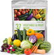 37 Varieties Vegetable Seeds Kit, 20,000+ Non-GMO USA Sourced Heirloom Seeds for All Seasons Planting, Easy for Indoor Outdoor Gardening