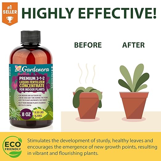 Gardenera Premium Liquid Hoya Fertilizer - 3-1-2 Concentrate for Indoor Plants and Flowers - Organic Plant Food - 8oz