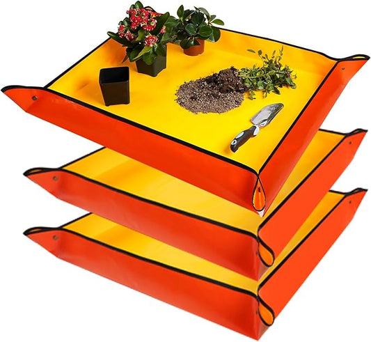 HNXTYAOB 3 Pcs 39.5"X31.5" Large Repotting Mat for House Plants Transplanting and Soil Mix Control, Gardening Gifts for Plant Lovers
