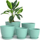 Utopia Home - Plant Pots Indoor with Drainage - 7/6.6/6/5.3/4.8 Inches Flower Pots for Indoor Planter - 5 Pack Plastic Planters - Ideal for Stocking Stuffers or Home Christmas Decorations - Aqua