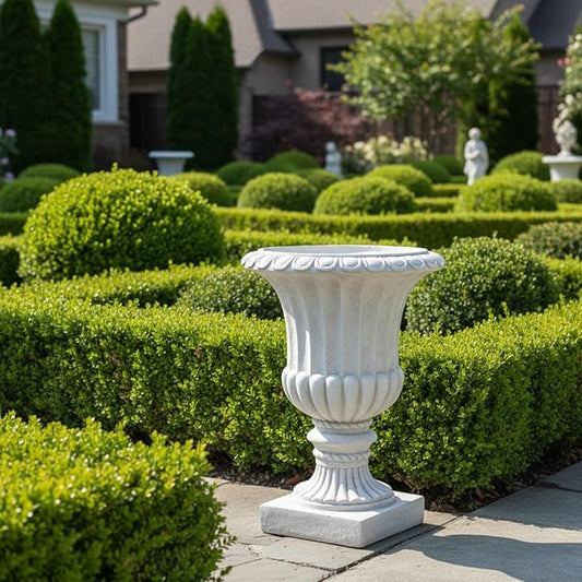 Merax 26.25'' Tall Antique Urn Planter, Classic Garden Urn for Indoor & Outdoor Use, Large Patio & Living Room Decor Planter, White