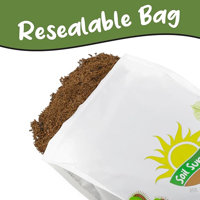 Soil Sunrise Terrarium Potting Soil Mix (8 Quarts) w/Blended Filtering Charcoal Custom Made for Terrariums